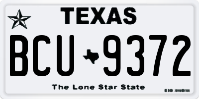TX license plate BCU9372