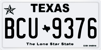 TX license plate BCU9376