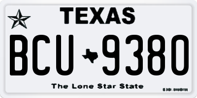 TX license plate BCU9380