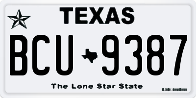 TX license plate BCU9387