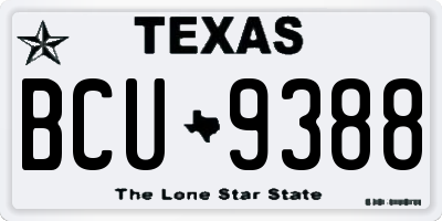 TX license plate BCU9388