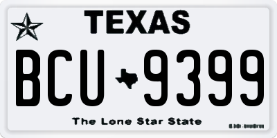 TX license plate BCU9399