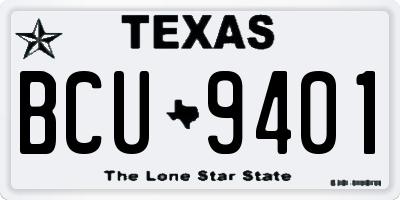 TX license plate BCU9401