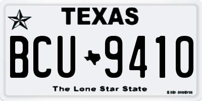 TX license plate BCU9410