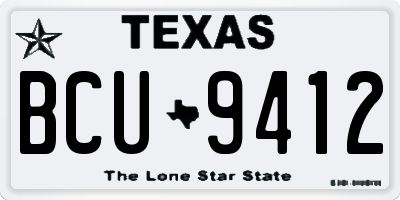 TX license plate BCU9412