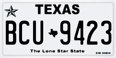 TX license plate BCU9423