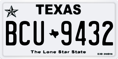 TX license plate BCU9432