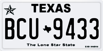 TX license plate BCU9433