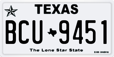 TX license plate BCU9451