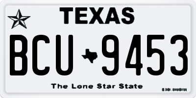 TX license plate BCU9453