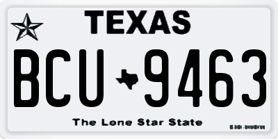 TX license plate BCU9463