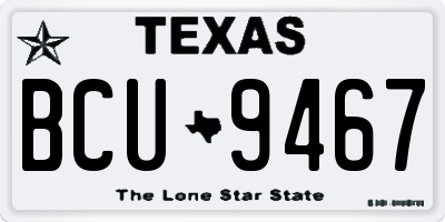 TX license plate BCU9467