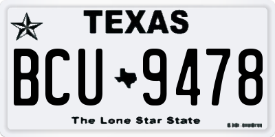 TX license plate BCU9478