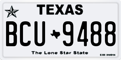 TX license plate BCU9488