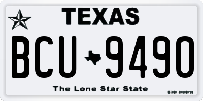 TX license plate BCU9490