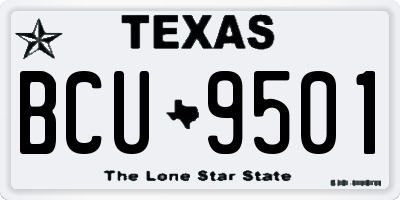 TX license plate BCU9501