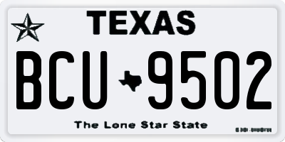 TX license plate BCU9502