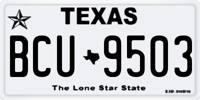 TX license plate BCU9503