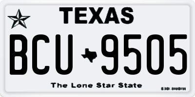 TX license plate BCU9505