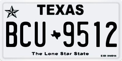 TX license plate BCU9512