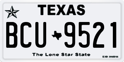 TX license plate BCU9521