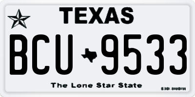 TX license plate BCU9533