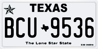 TX license plate BCU9536