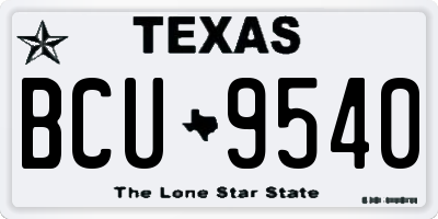 TX license plate BCU9540