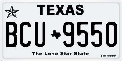 TX license plate BCU9550