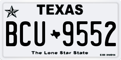 TX license plate BCU9552