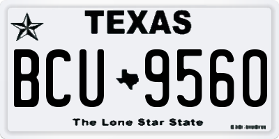 TX license plate BCU9560