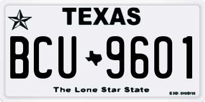 TX license plate BCU9601