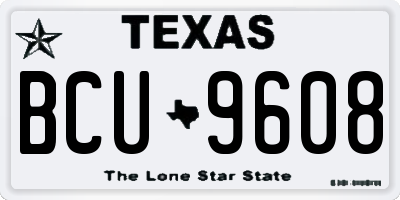 TX license plate BCU9608