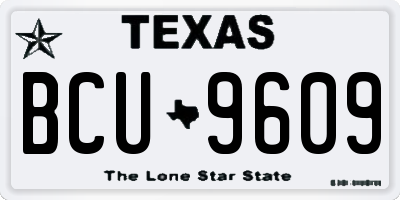TX license plate BCU9609