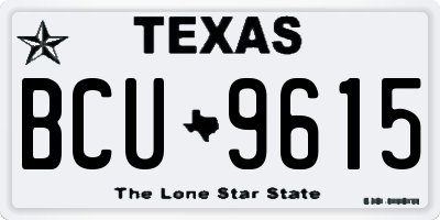 TX license plate BCU9615