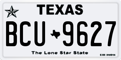 TX license plate BCU9627