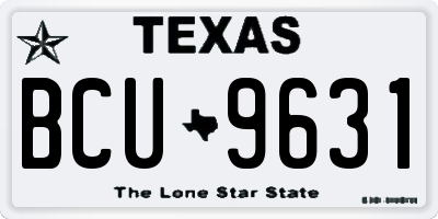 TX license plate BCU9631