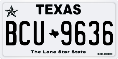 TX license plate BCU9636