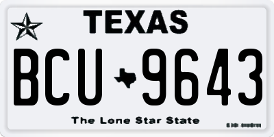 TX license plate BCU9643