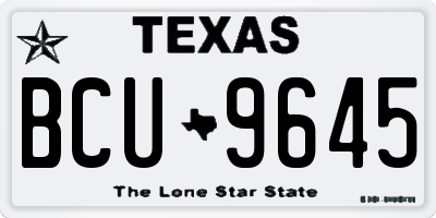 TX license plate BCU9645