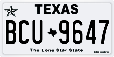 TX license plate BCU9647