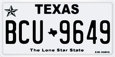 TX license plate BCU9649
