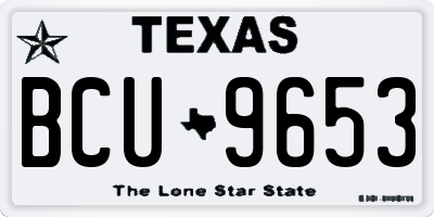 TX license plate BCU9653