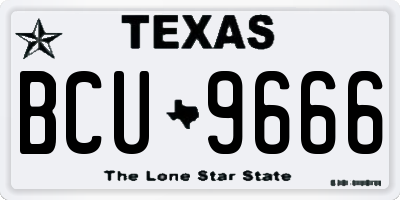 TX license plate BCU9666
