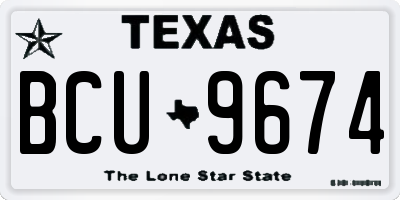 TX license plate BCU9674