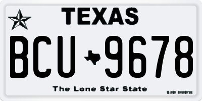 TX license plate BCU9678