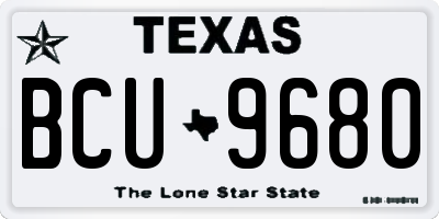 TX license plate BCU9680