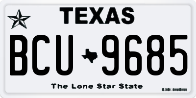 TX license plate BCU9685
