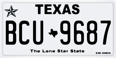 TX license plate BCU9687