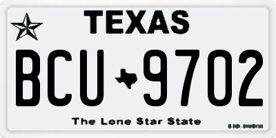 TX license plate BCU9702